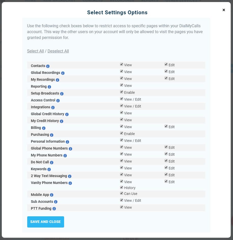 Access Control System Permissions - Version 3
