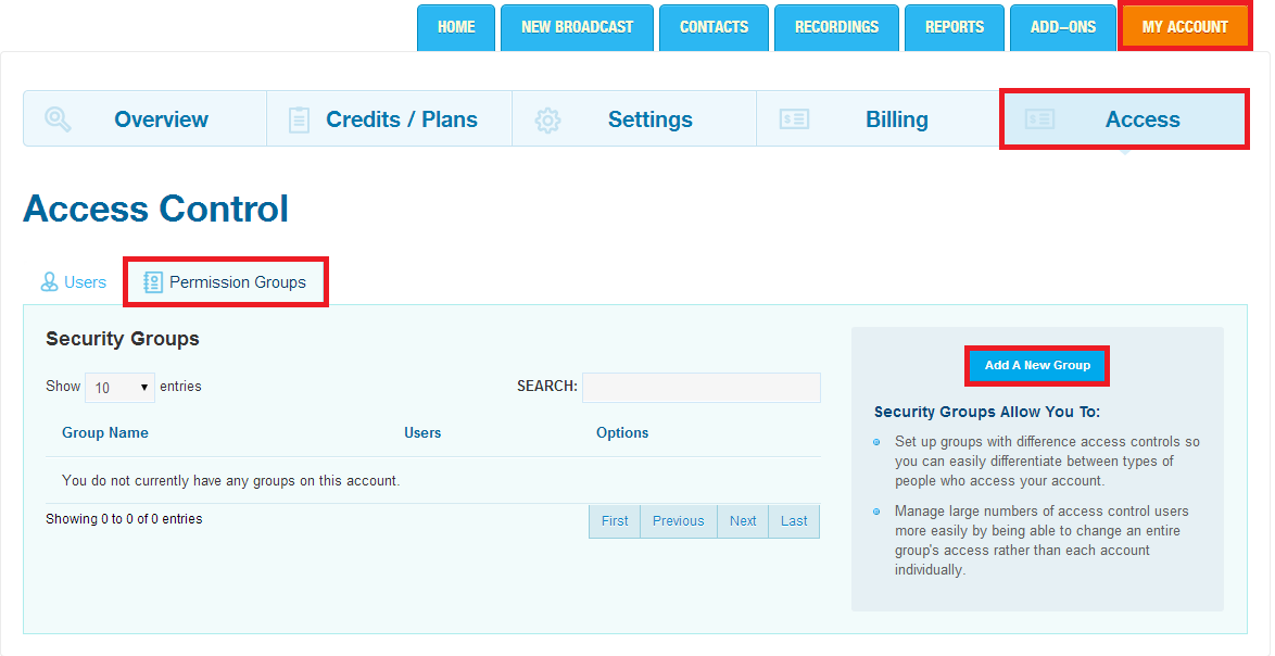 DialMyCalls - Access Control
