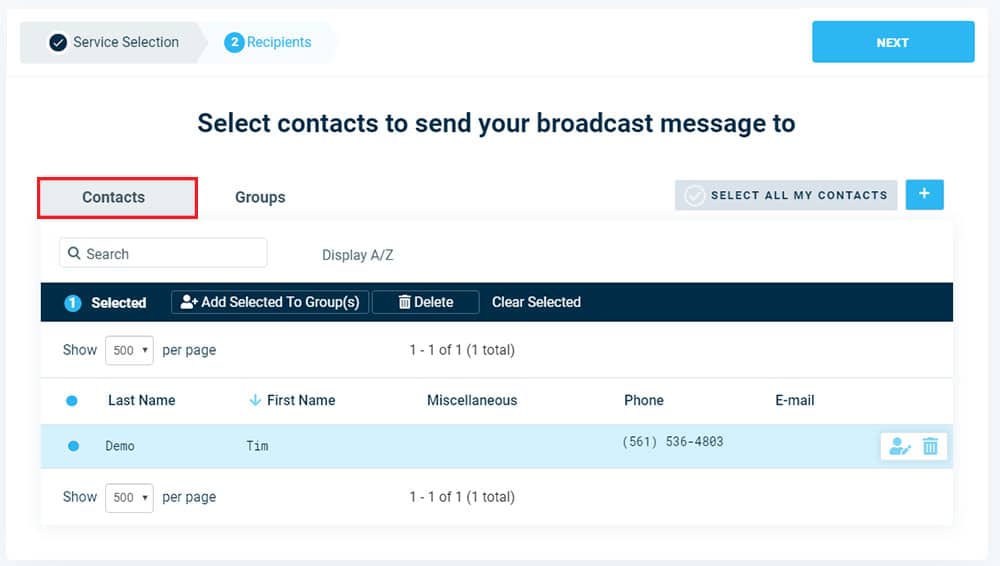 Add Individual Contacts To Broadcast - Version 3