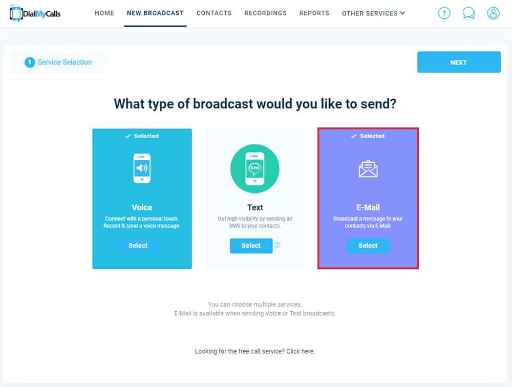 DialMyCalls Email Broadcast - Version 3