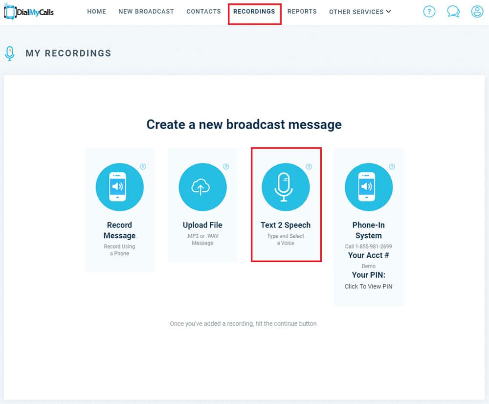 DialMyCalls Text-To-Speech Tool - Version 3