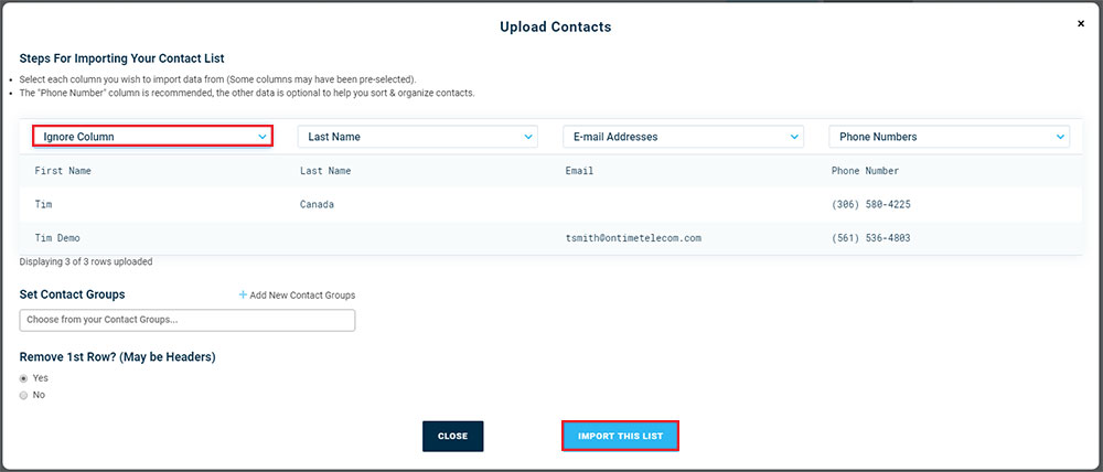 Import Contacts Assign Data - Version 3