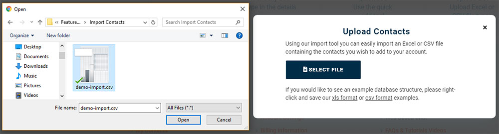 Import Contacts Open File - Version 3