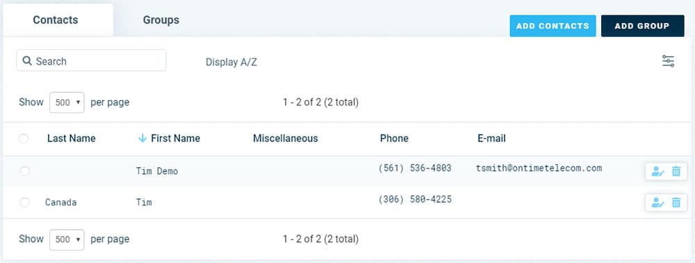 Imported Contacts - Version 3