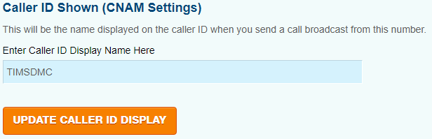 Vanity Phone Number Caller ID Name Settings