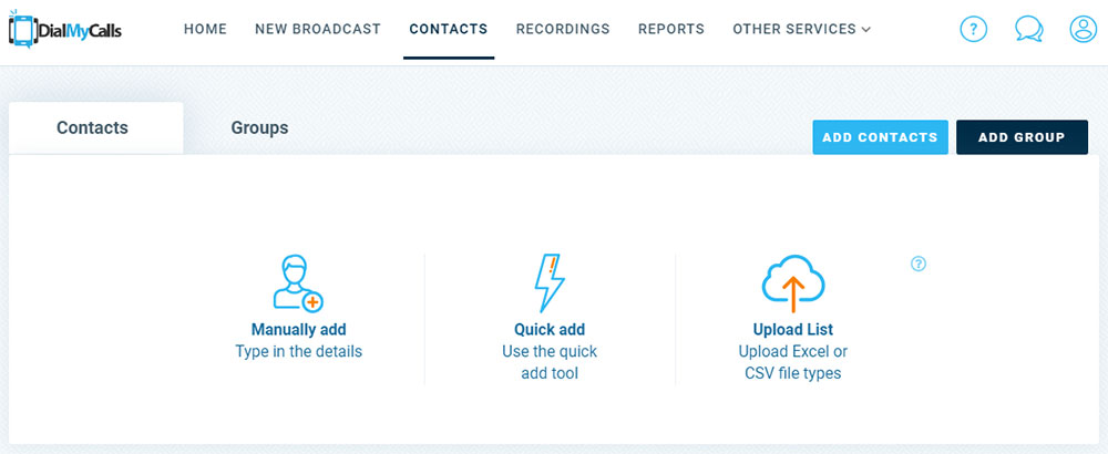 2) Add Contacts - Robocall Service