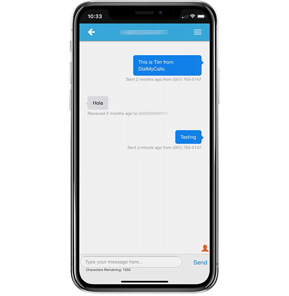 two way texting mobile app dialmycalls