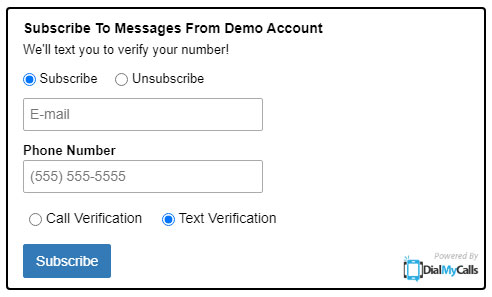 SMS Opt-In Widget - DialMyCalls