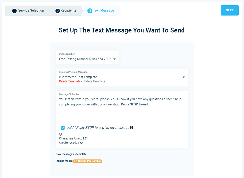 eCommerce SMS Text Message - DialMyCalls