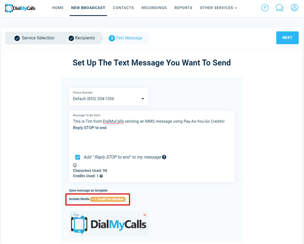 MMS (Pay-As-You-Go) - DialMyCalls