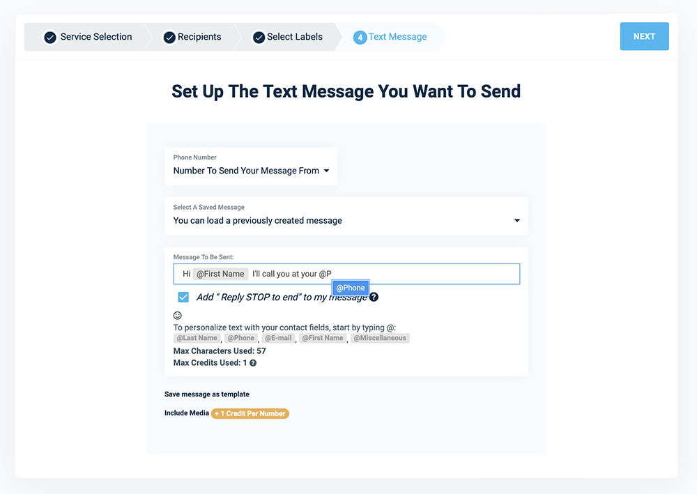 Variable Messaging Text Message - DialMyCalls