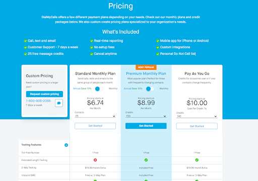 Pricing - DialMyCalls