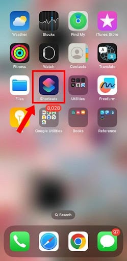 Step #1: Open the "Shortcuts" App (One)