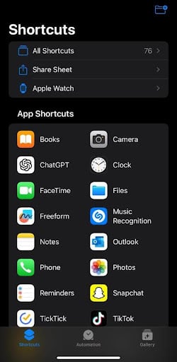 Step #1: Open the "Shortcuts" App (Two)