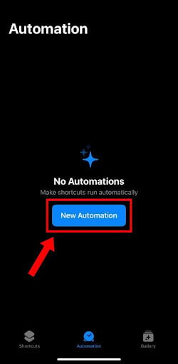 Step #3: Tap "New Automation" (One)