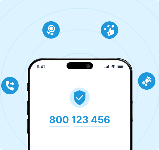 Toll-free number on phone display