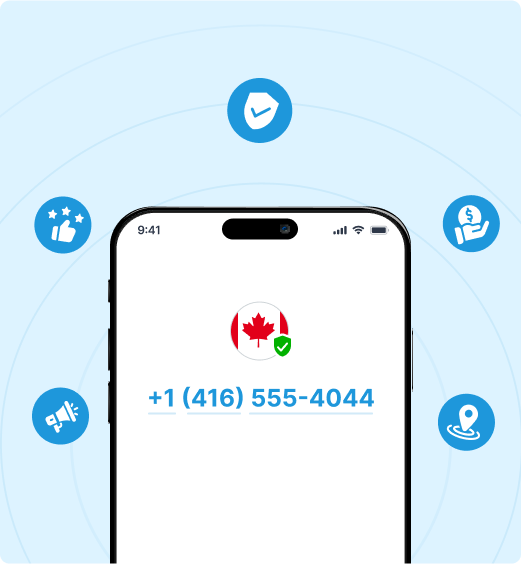 Canadian phone number on phone display